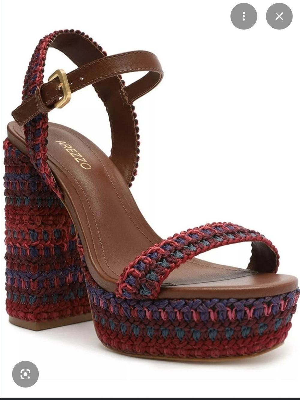 Arezzo Women's Multicolor Woven Platform Sandal - Brown Straps